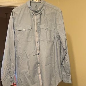 Rocaware classic XL button down shirt light blue. No rips or stains.